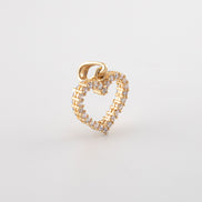 Dije Corazon Circones Blancos 18k oro amarillo / 1,48 gr - M: 2 cms x 1,5 cms  Nacional