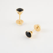 Topos Bisel Circon Negro Oro Amarillo 18k / NA158 / M: 5mm / P: 0,7 gr