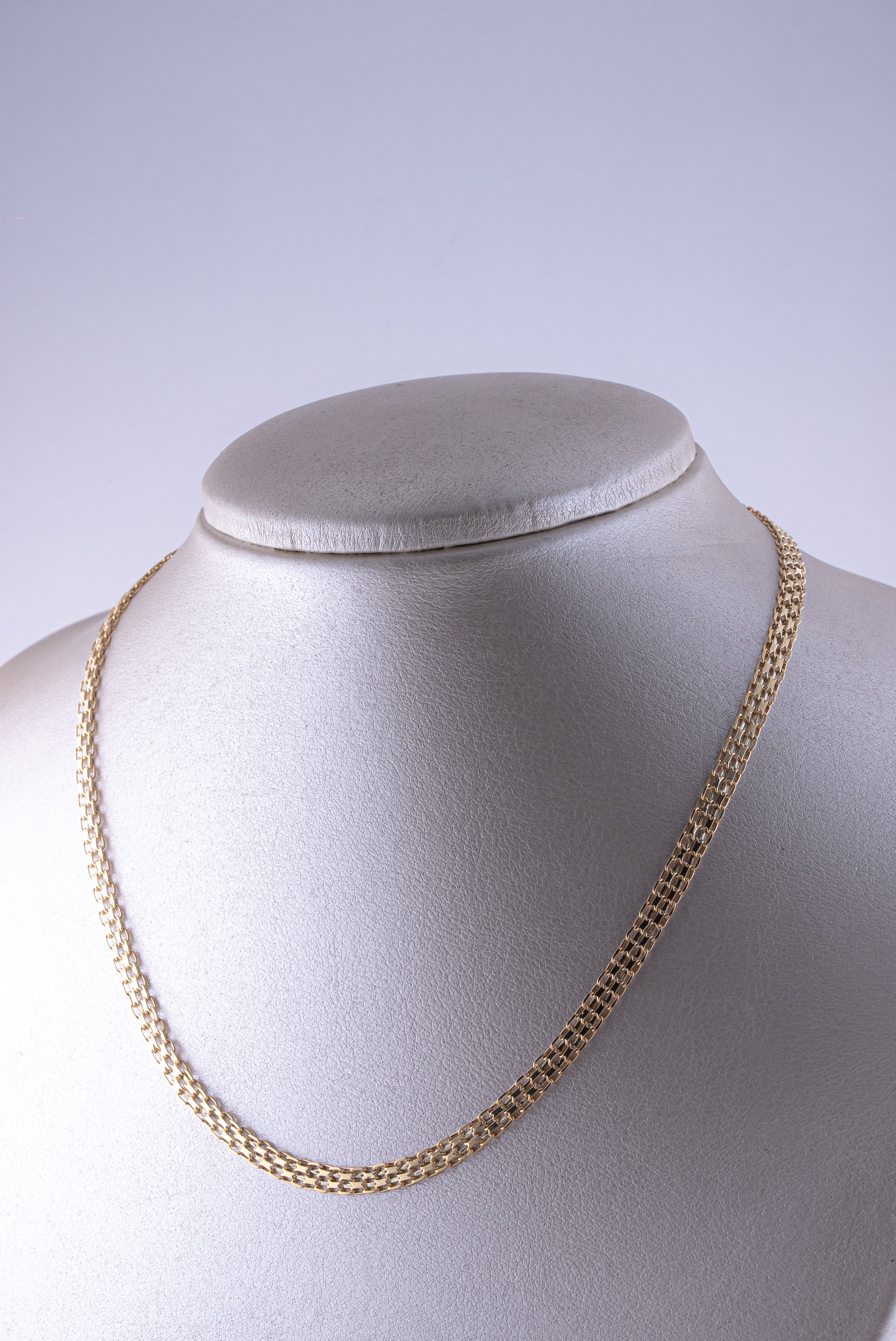 Cadena Bismark Doble Carril Oro Amarillo 18k /ITA50 / 45 cms / P: 6.6 gr