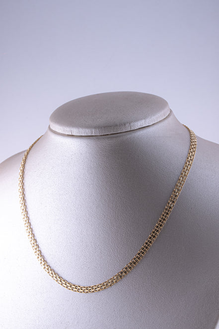 Cadena Bismark Doble Carril Oro Amarillo 18k /ITA50 / 45 cms / P: 6.6 gr