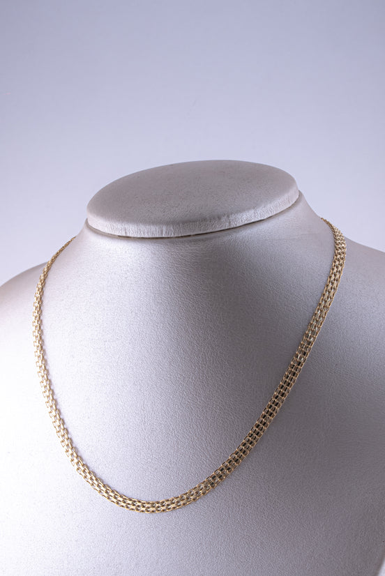 Cadena Bismark Doble Carril Oro Amarillo 18k /ITA50 / 45 cms / P: 6.6 gr