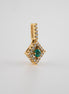 Dije Rombo Esmeraldas y Diamantes Oro Amarillo 18 k /DED19/ M: 1,5 cms x 1,8 cms