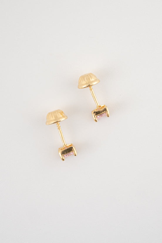 Topos Circon Rosado Oro Amarillo 18k / NA160/ M: 4 mm x 4 mm / P: 0,8 gr