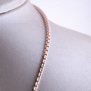 Cadena Veneciana Bicolor Diamantada ( Oro Blanco - Rosado ) 18k / ITA102 / 50 cms / P: 22,9 gr