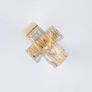 Anillo Cristo Oro Amarillo 18k Circones /NA57/ T: 10 / Peso: 8,6 gr