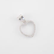 Dije Corazon Silueta Circones Oro Blanco 18k / NA102 / M: 2,3 cms x 1,5 cms / P: 1,4 gr