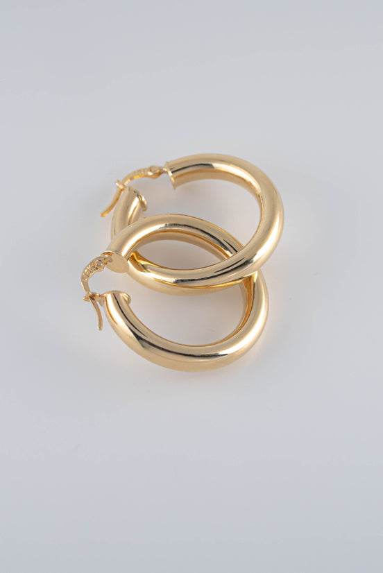 Candongas Tubulares Lisas Oro Amarillo 18k / NA08 / M: 2,8 cms / P: 5.2 gr