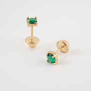 Topos Circones Verdes 18k oro amarillo / M: 4mm - Nacional