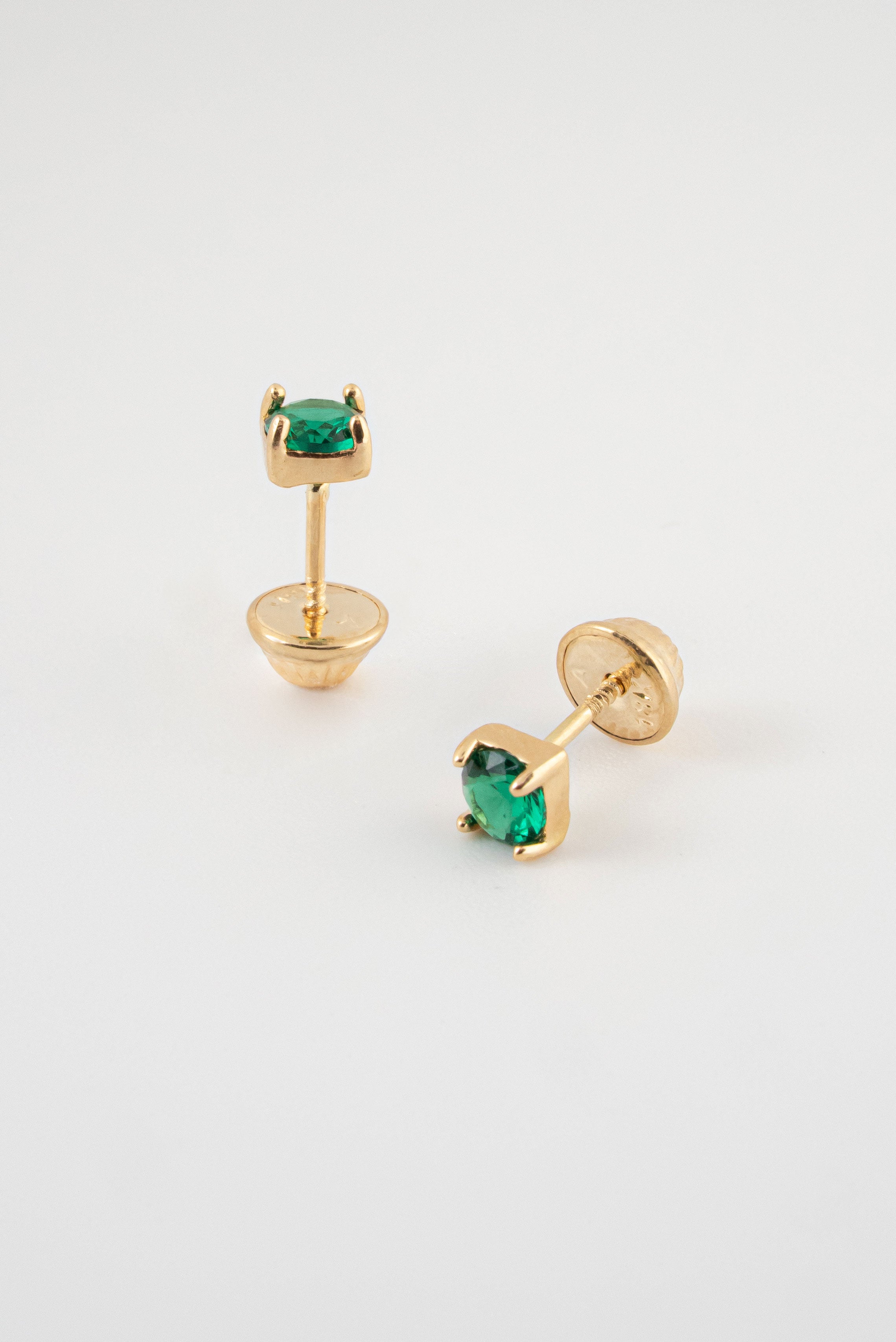 Topos Circones Verdes 18k oro amarillo / M: 4mm - Nacional