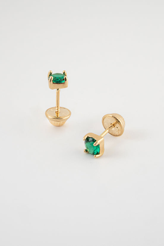 Topos Circones Verdes 18k oro amarillo / M: 4mm - Nacional