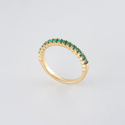 Anillo Esmeraldas Oro Amarillo 18k /AE58/ E:0,30 quilates / T: 6.5