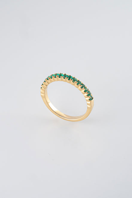 Anillo Esmeraldas Oro Amarillo 18k /AE58/ E:0,30 quilates / T: 6.5