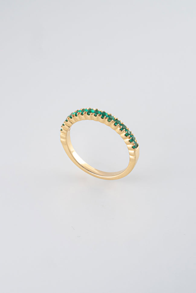 Anillo Esmeraldas Oro Amarillo 18k /AE58/ E:0,30 quilates / T: 6.5