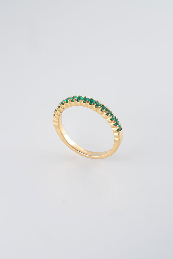 Anillo Esmeraldas Oro Amarillo 18k /AE58/ E:0,30 quilates / T: 6.5