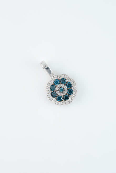 Dije Flor Diamantes Oro Blanco 18k / DDA01 / M: 1,9 cms x 1,1, cms