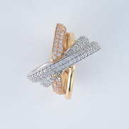 Anillo Tres Oros (Amarillo- Rosado- Blanco) 18k Circones / NA49 / T: 7 / P: 11,2 gr