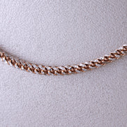 Cadena Franco Diamantada Bicolor (Oro Rosado - Blanco) 18k - ITA162 - 50 cms - P: 23 gr