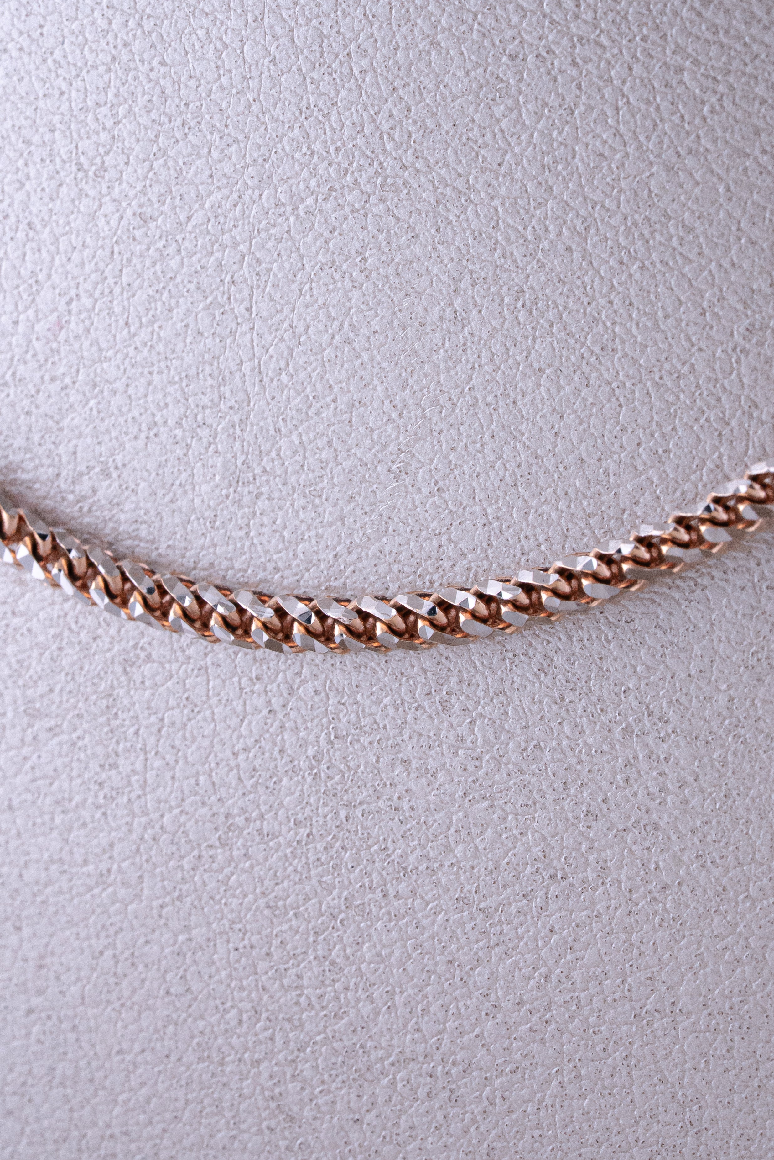 Cadena Franco Diamantada Bicolor (Oro Rosado - Blanco) 18k - ITA162 - 50 cms - P: 23 gr