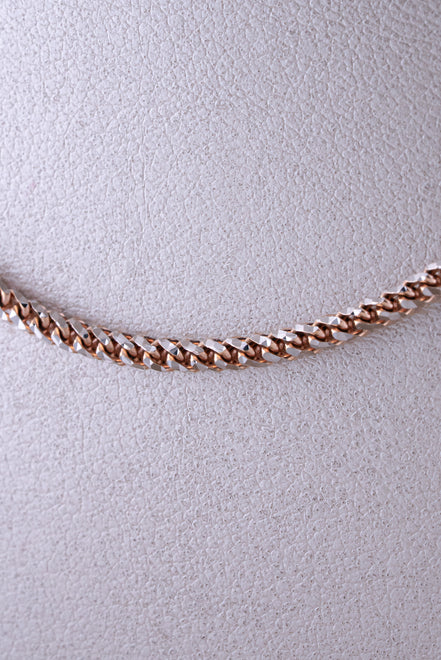 Cadena Franco Diamantada Bicolor (Oro Rosado - Blanco) 18k - ITA162 - 50 cms - P: 23 gr
