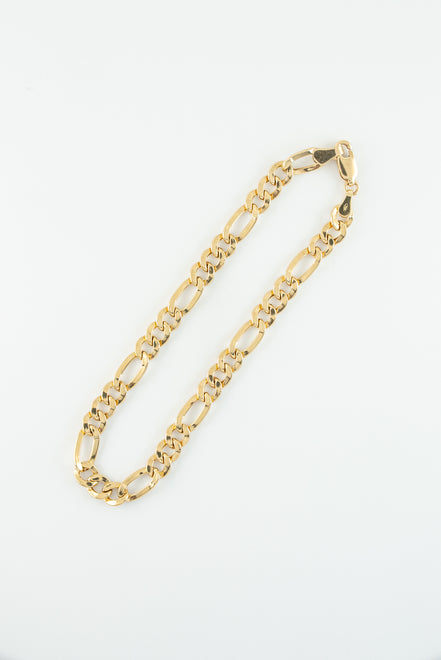 Pulsera Figaro Oro Amarillo 18k / ITA02 / M: 19 cms x 5 mm / P: 4 gr