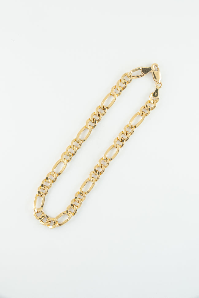 Pulsera Figaro Oro Amarillo 18k / ITA02 / M: 19 cms x 5 mm / P: 4 gr