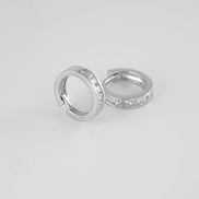 Candongas Circones Oro Blanco 18k / NA08 / M: 1 cms / P: 1.45 gr