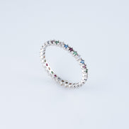 Anillo Circones Oro Blanco 18k / NA50 / T: 7.5 / P: 1,7 gr