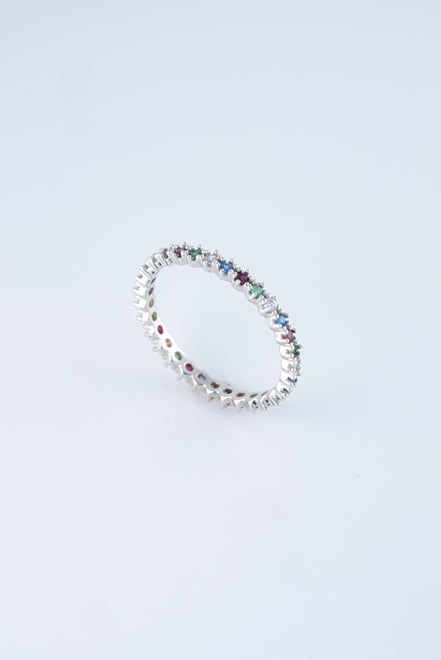 Anillo Circones Oro Blanco 18k / NA50 / T: 7.5 / P: 1,7 gr