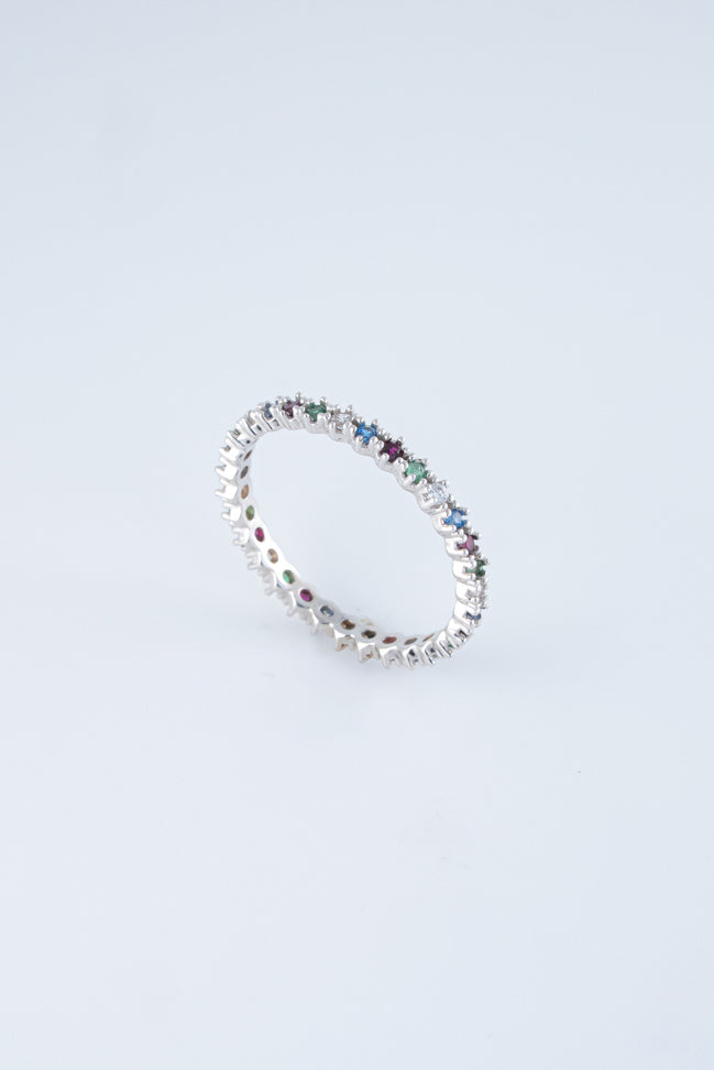 Anillo Circones Oro Blanco 18k / NA50 / T: 7.5 / P: 1,7 gr