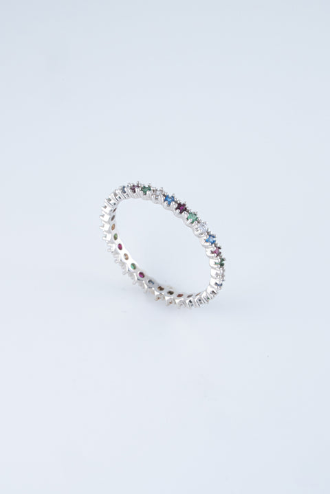 Anillo Circones Oro Blanco 18k / NA50 / T: 7.5 / P: 1,7 gr