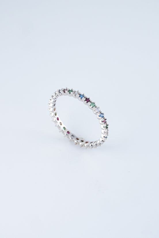 Anillo Circones Oro Blanco 18k / NA50 / T: 7.5 / P: 1,7 gr