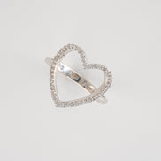 Anillo Corazon Oro Blanco 18k Circones / NA47 / T:6 / P: 2,1 gr