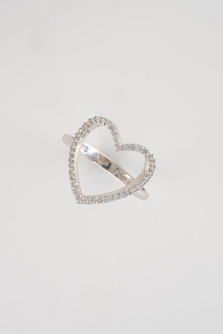 Anillo Corazon Oro Blanco 18k Circones / NA47 / T:6 / P: 2,1 gr
