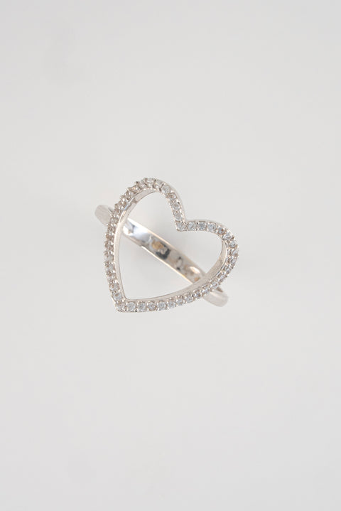 Anillo Corazon Oro Blanco 18k Circones / NA47 / T:6 / P: 2,1 gr