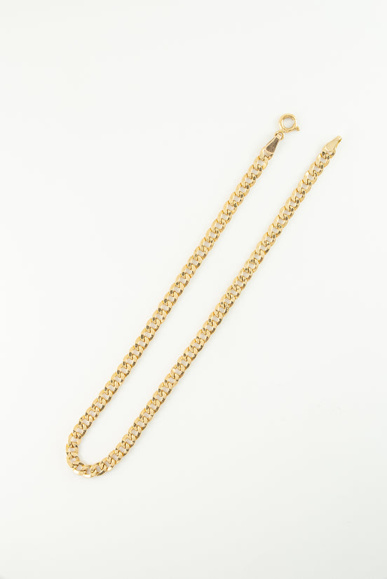 Tobillera Cubana Oro Amarillo 18k / ITA04 / M: 26.5 cms x 6 mm / P: 6,6 gr