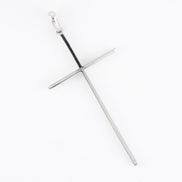 Dije Cruz Lisa Oro Blanco 18k / NA102 / M: 6 cms x 2.6 cms / P: 3 gr