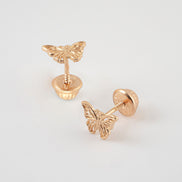 Topos Mariposa Oro Rosado 18k / NA09 / M: 6 mm x 8 mm / P: 0,7 gr