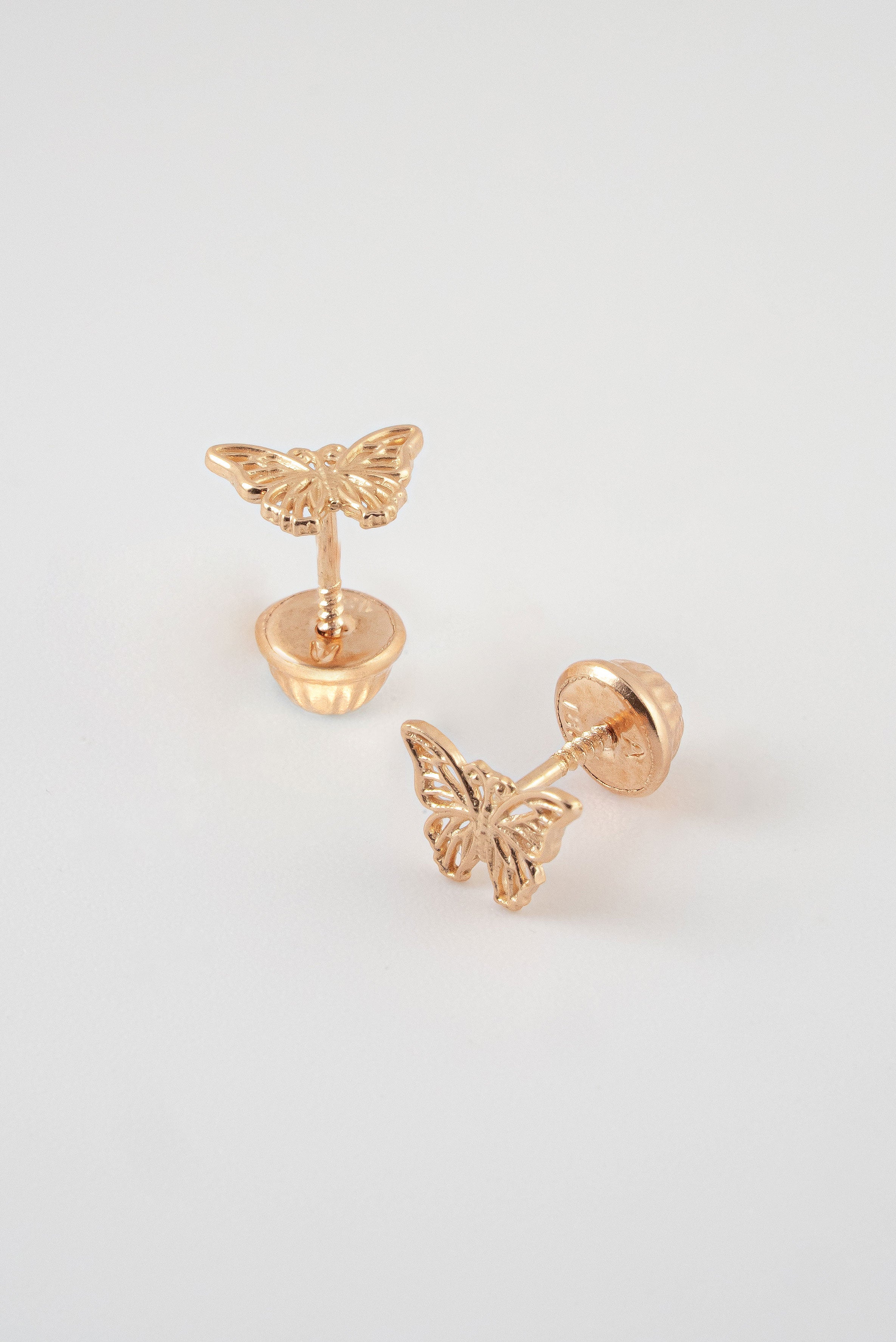Topos Mariposa Oro Rosado 18k / NA09 / M: 6 mm x 8 mm / P: 0,7 gr