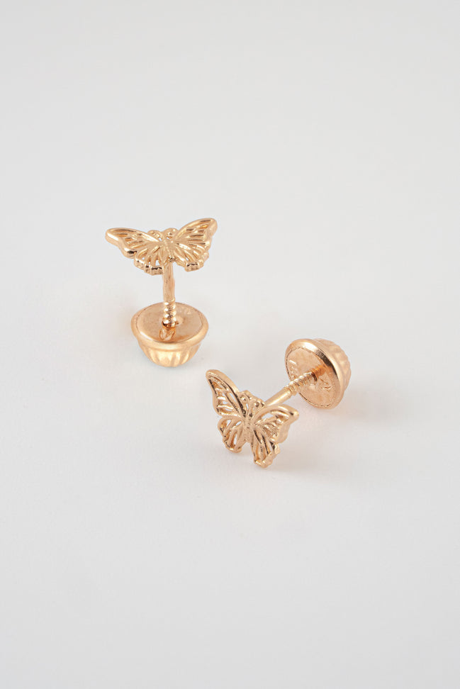 Topos Mariposa Oro Rosado 18k / NA09 / M: 6 mm x 8 mm / P: 0,7 gr
