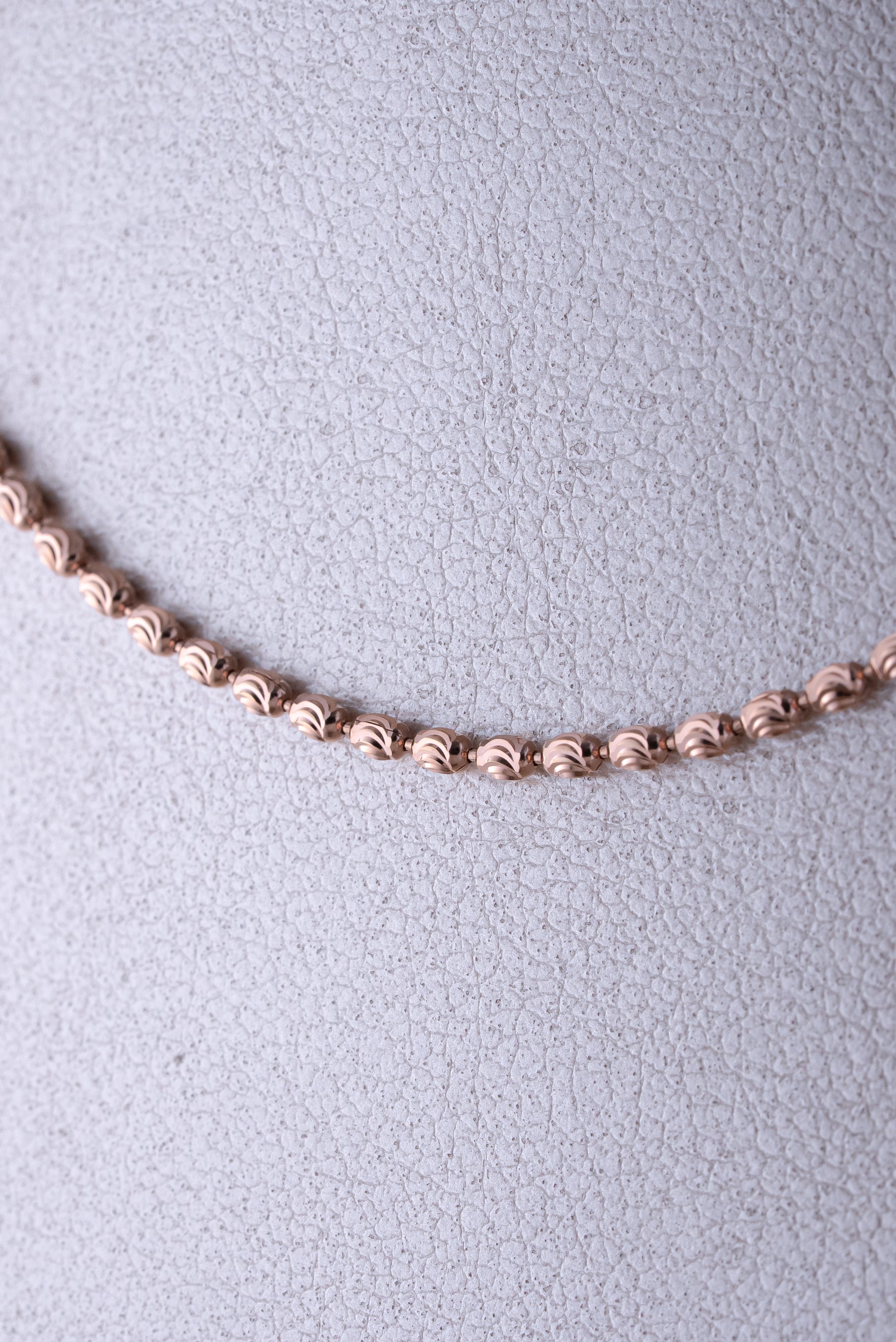 Cadena Militar Ovalada Diamantada Oro Rosado 18k/ITA218 / P: 4,9 gr