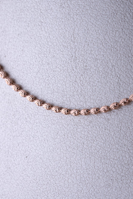 Cadena Militar Ovalada Diamantada Oro Rosado 18k/ITA218 / P: 4,9 gr