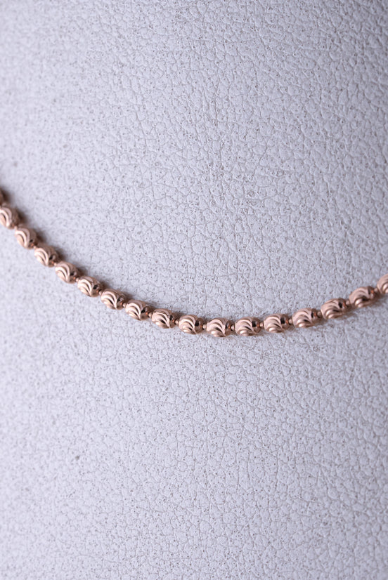Cadena Militar Ovalada Diamantada Oro Rosado 18k/ITA218 / P: 4,9 gr