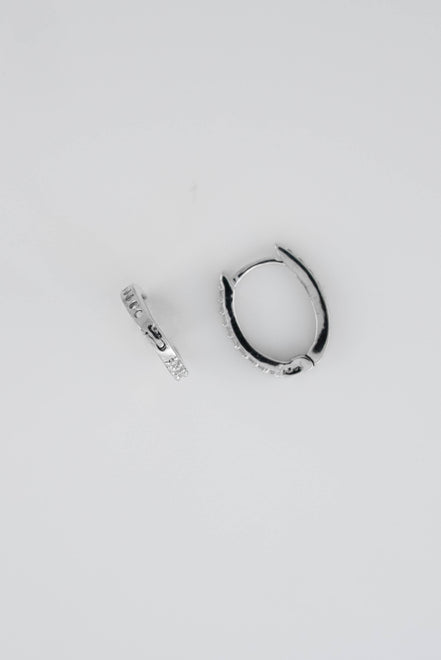 Candongas Ovalada Circones Oro Blanco 18k / NA08 / M: 1 cms / P: 1.3 gr