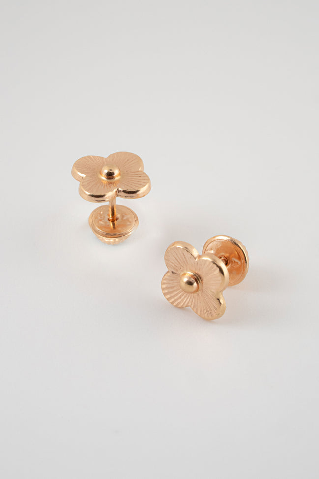 Topos Trebol Oro Rosado 18k /NA09 / M: 9 mm x 9 mm / P: 1 gr