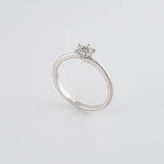 Anillo Compromiso Oro Blanco 18k Circones / NA66 / T:7 / P: 2 gr