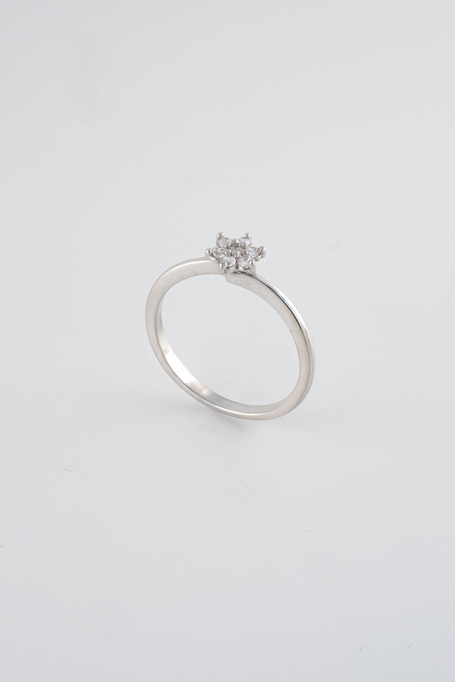 Anillo Compromiso Oro Blanco 18k Circones / NA66 / T:7 / P: 2 gr