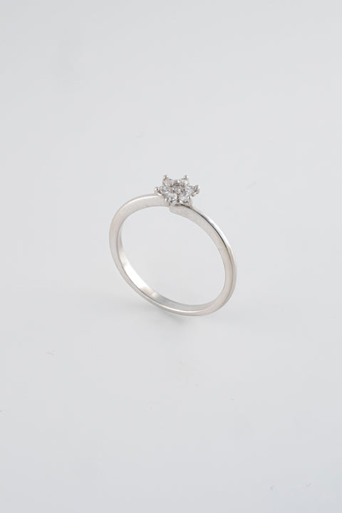 Anillo Compromiso Oro Blanco 18k Circones / NA66 / T:7 / P: 2 gr