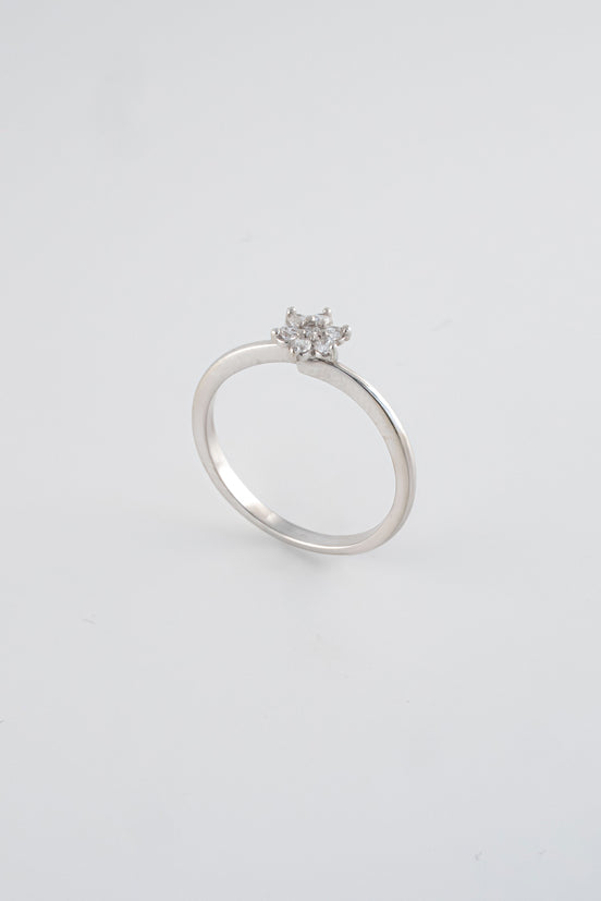 Anillo Compromiso Oro Blanco 18k Circones / NA66 / T:7 / P: 2 gr