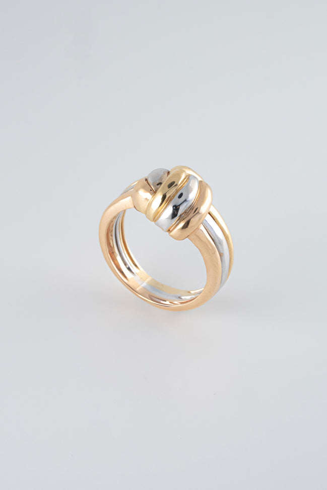 Anillo Liso Tres Oros (Amarillo- Rosado- Blanco) 18k /NA49/ T: 7/ P: 7,2 gr