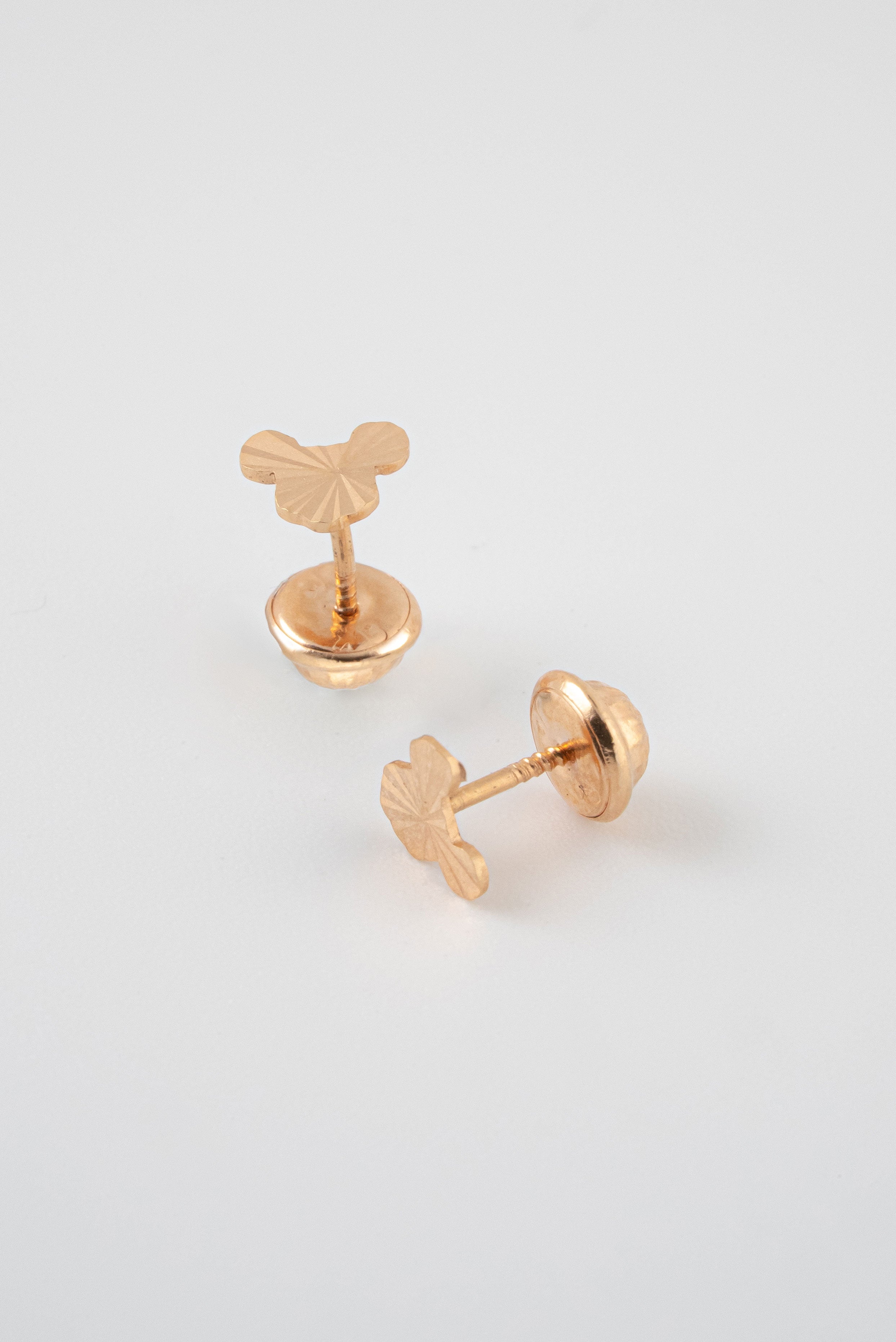 Topos Mickey Diamantado Oro Rosado 18k / NA09 / M: 6 mm x 5 mm / P: 0,6 gr